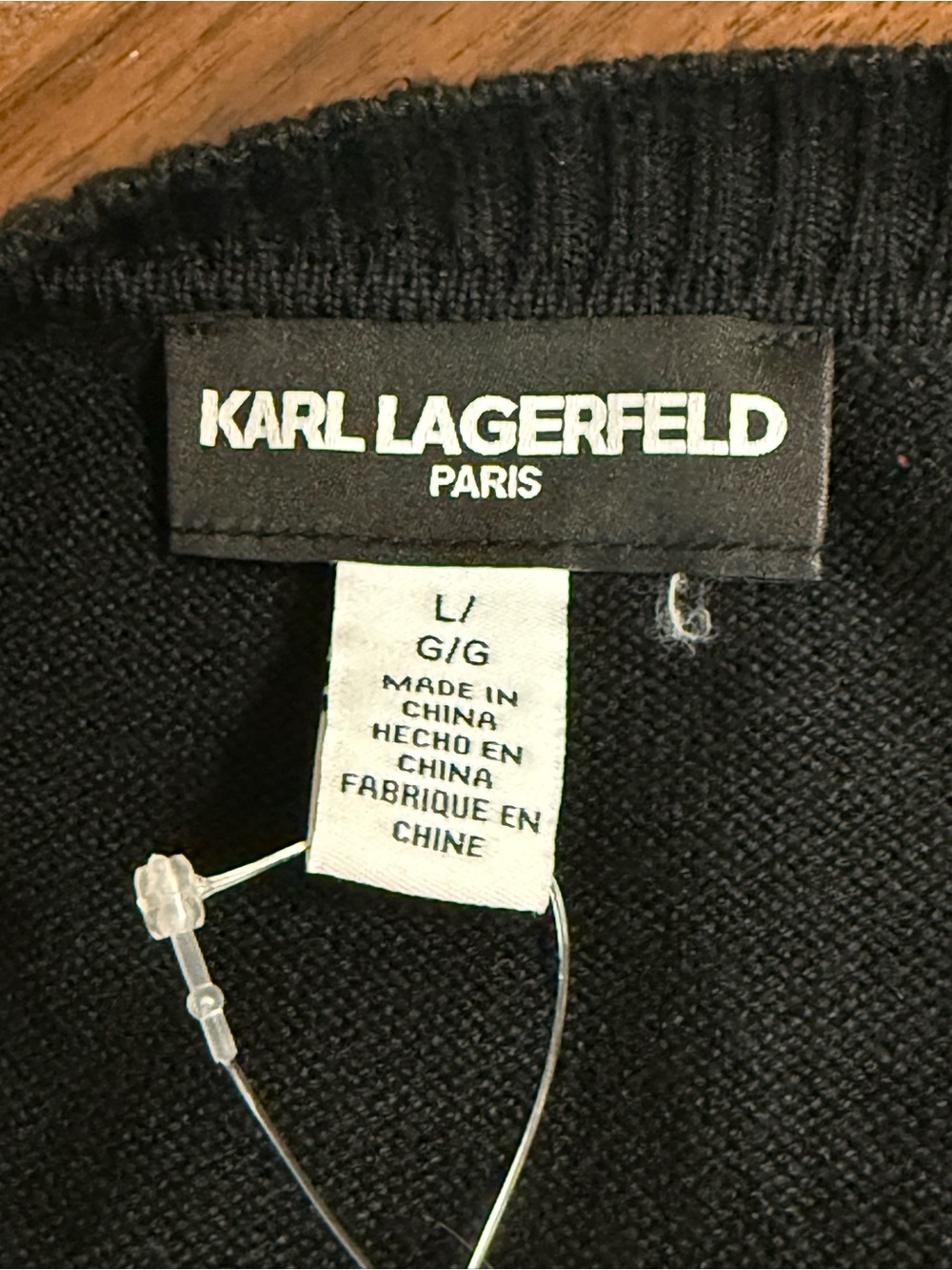 Karl Lagerfeld Black Crewneck Knit Sweater - Picture 6 of 11